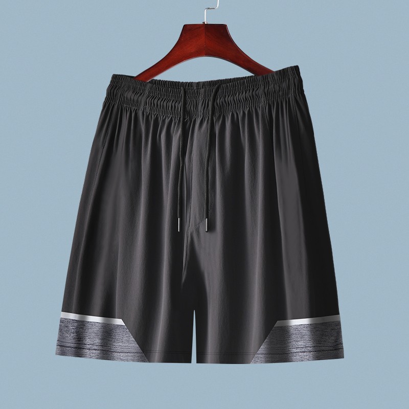 Pantalones cortos deportivos de hielo para hombres delgados pantalones de baloncesto de verano secos rápidos, pantalones de baloncesto de fitness ociosos y sueltos.