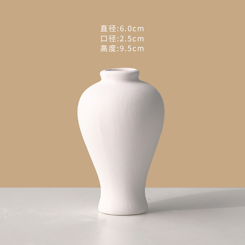 Jarrón de cerámica en blanco simple bricolaje blanco embrión bajo vidriado pintura de color sin yeso pintura de la mano de los niños de cerámica en blanco liso envío gratuito