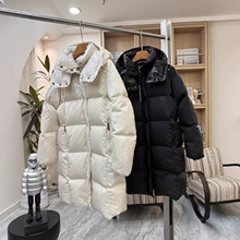 蒙家25ss 蒙家新款方形可脱卸帽长款女士羽绒服夹克外套