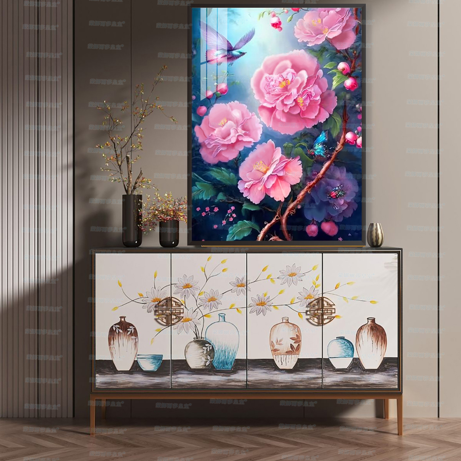 Mona Lisa Real Camellia de bordado cruzado moderno minimalista pinturas decorativas de mariposa estética bordado de hilo a mano