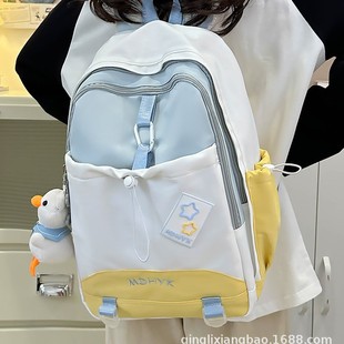 Cross-Border High-Looking College Student Group Backpack Female Korean Style Fashion Large-Capacity School Bag College Female Casual Backpack