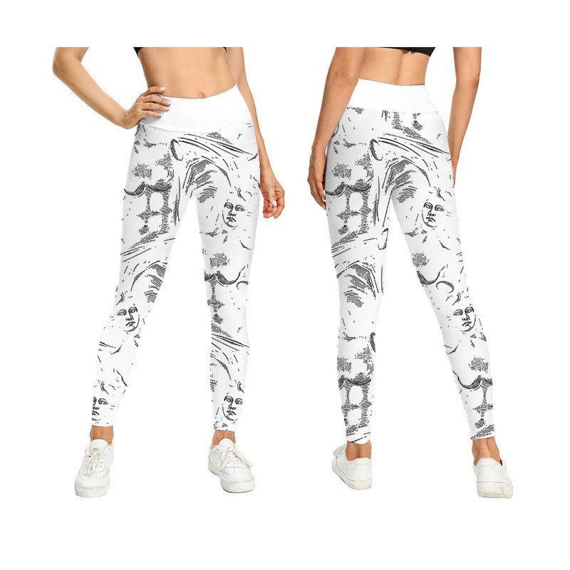 Transfronterizos Europa y Estados Unidos impresa pantalon de calzado de calzado de mujer elevación de cadera apretada bottom diaria pantalones deportivos casuales 2026