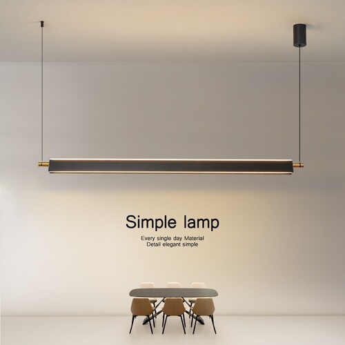 Up and down luminous dining chandelier minimalist one-word restaurant chandelier modern minimalist led strip light