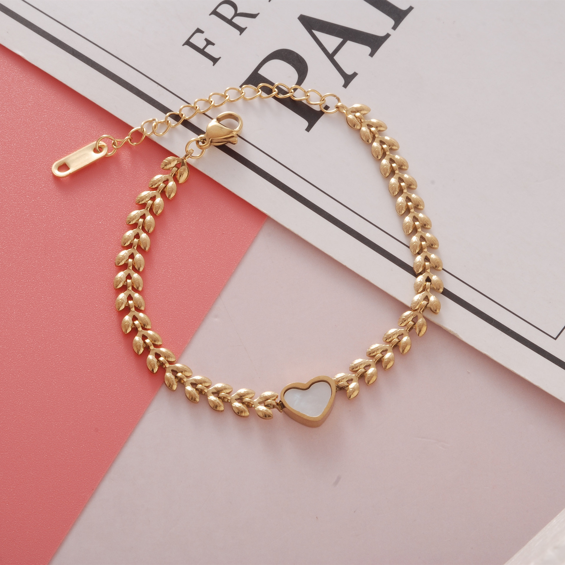 Fashion Heart Shape Stainless Steel Plating Bracelets 1 Piece