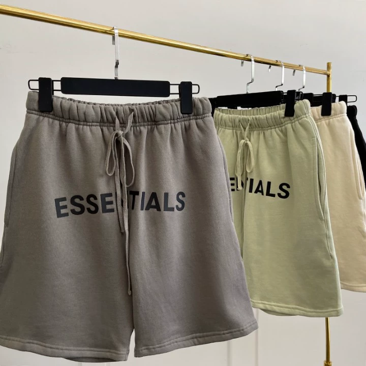 FOG двойной линии Летний ESSENTIALS Повседневный прилив Носить спортивные шорты большие буквы, укороченные брюки, свободные хлопчатобумажные мужчины