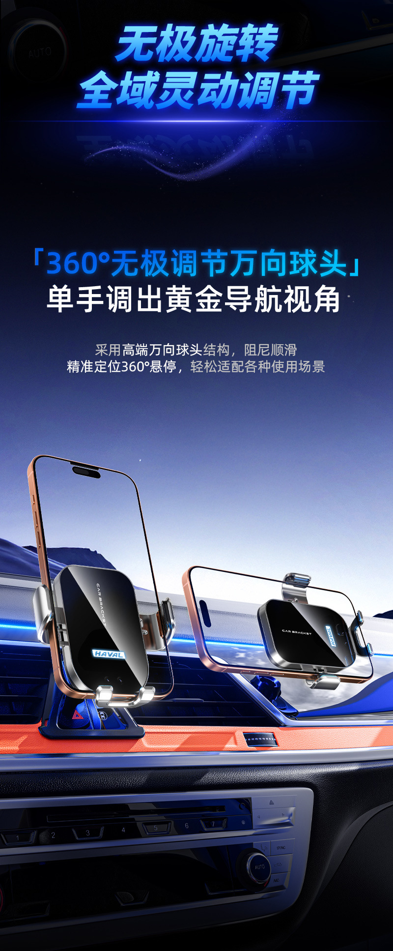 Suitable for Haval H4H5H6H7H8 Big Dog, Red Rabbit, Cool Dog special car navigation phone holder with wireless charging