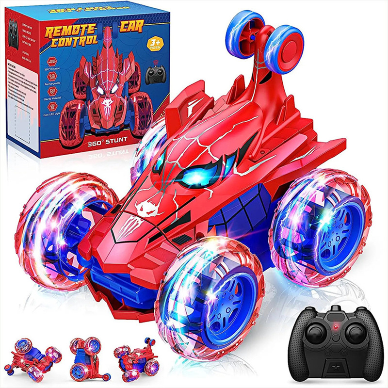 Cross-Border Remote Control Car Spider-Man 360-Degree Rotating Stunt Off-Road 2.4g Light Remote Control Dump Truck Toy Cross-Border Remote Control Car Spider-Man 360-Degree Rotating Stunt Off-Road 2.4g Light Remote Control Dump Truck Toy