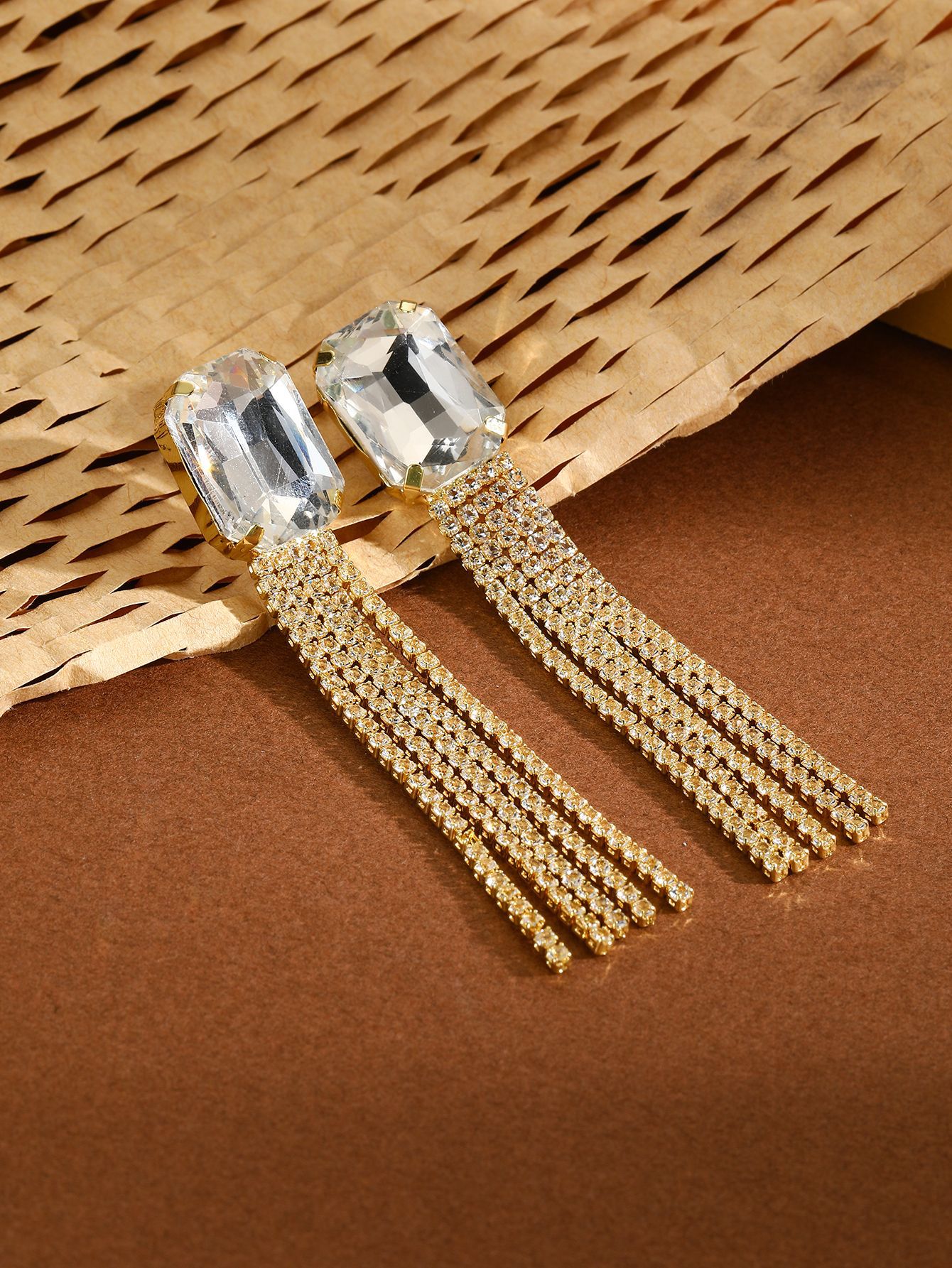 Orecchini pendenti con nappe zircone gioielli eleganti_voghion.com