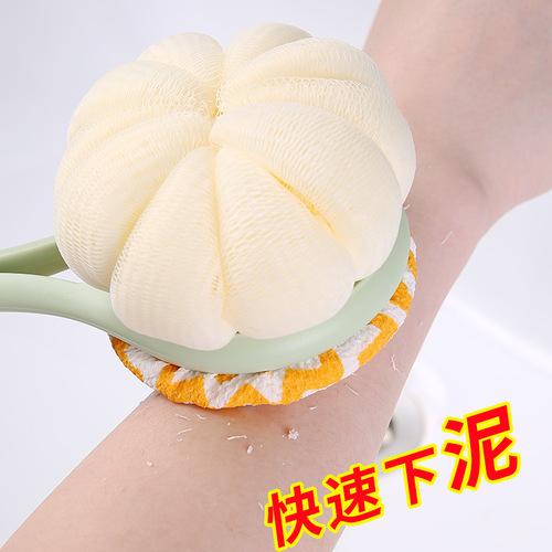Bath brush, bath brush, back rub and bath artifact, powerful bath brush, long handle, bath towel, household double-sided soft bristle brush wholesale