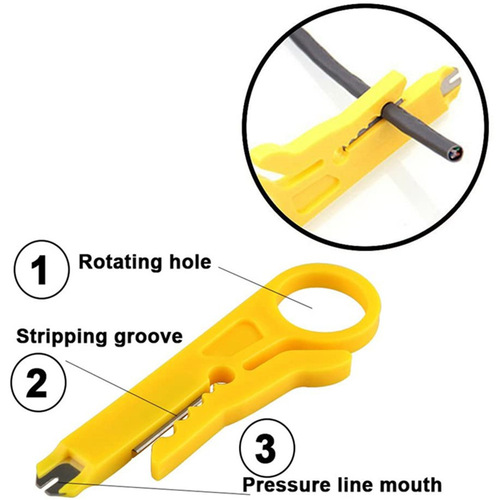 Mini wire stripping knife small yellow knife network module splicing knife splicer simple wire stripping pliers card knife wire stripper