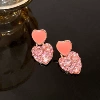 118#-Love pink diamond earrings