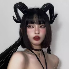 万圣节公羊角头带羊角牛角发箍绵羊COS表演道具动物角色扮演头饰