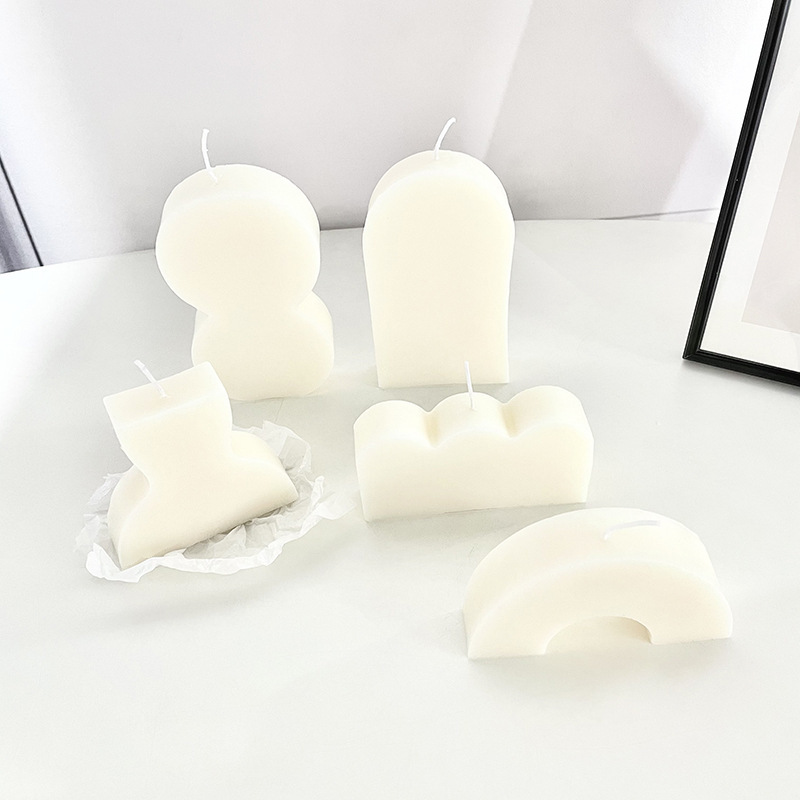 INS Style Home Ornaments Simple Style Aromatherapy Candle Geometric Building Blocks Candle Photography Props Small Ornaments Candle