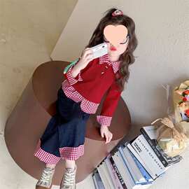 2026新款女童秋装套装翻领学院风洋气时髦儿童韩版女宝宝两件套棉