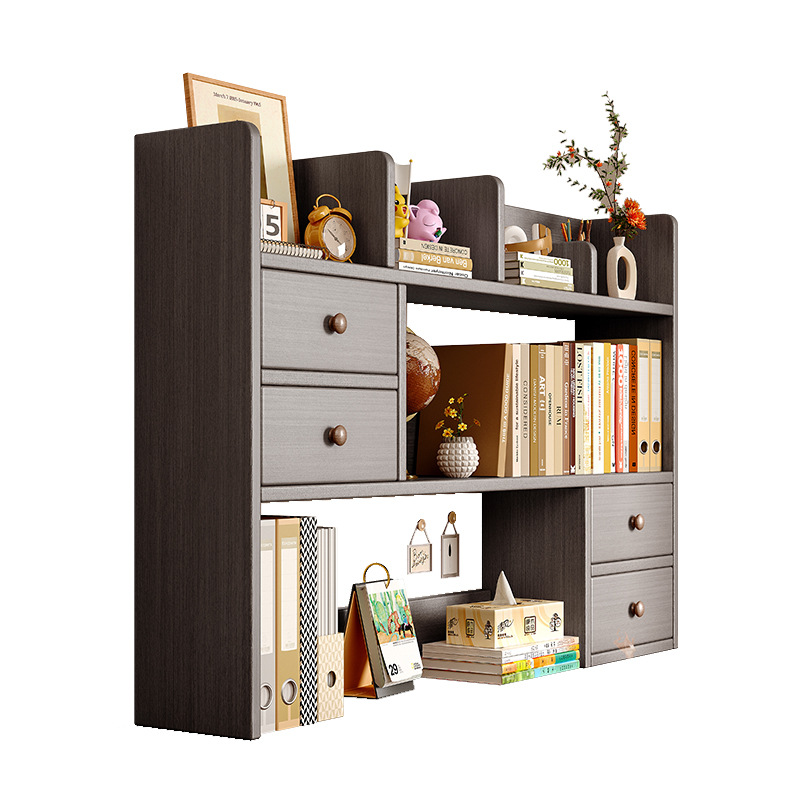 Estante de escritorio de madera sólida Estante de escritorio Estante de almacenamiento simple para el hogar Estante de escritorio Estante