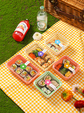 寿司打包盒一次性餐盒装野餐便当饭盒子水果春游食物甜品摆摊专用
