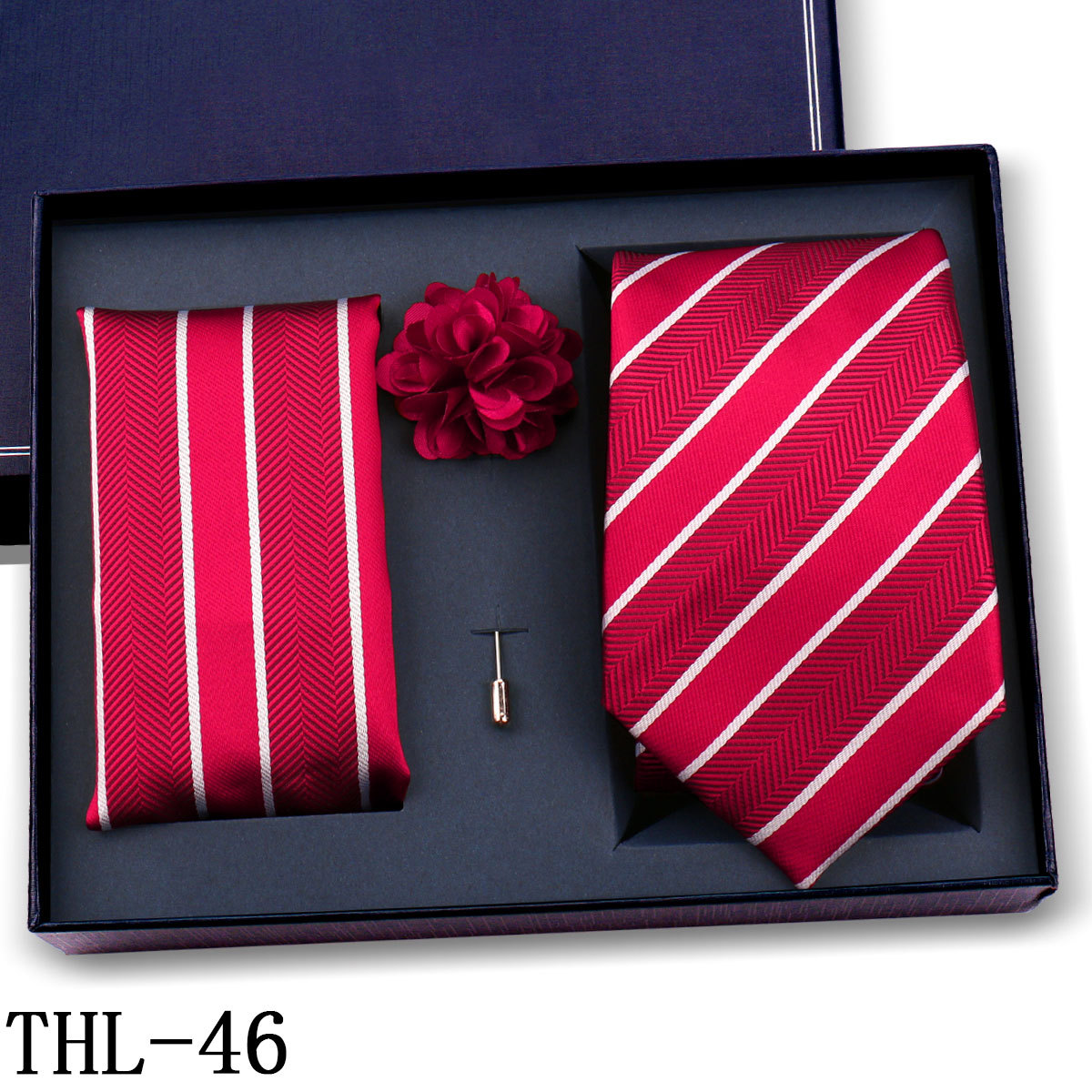Juego de Corbata y Pañuelo para Hombre Poliéster para Bodas y Eventos de Negocios image 50