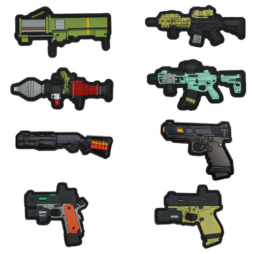 Hot Q version weapon magic armband tactical backpack sticker rocket launcher PVC soft rubber seal magic sticker seal