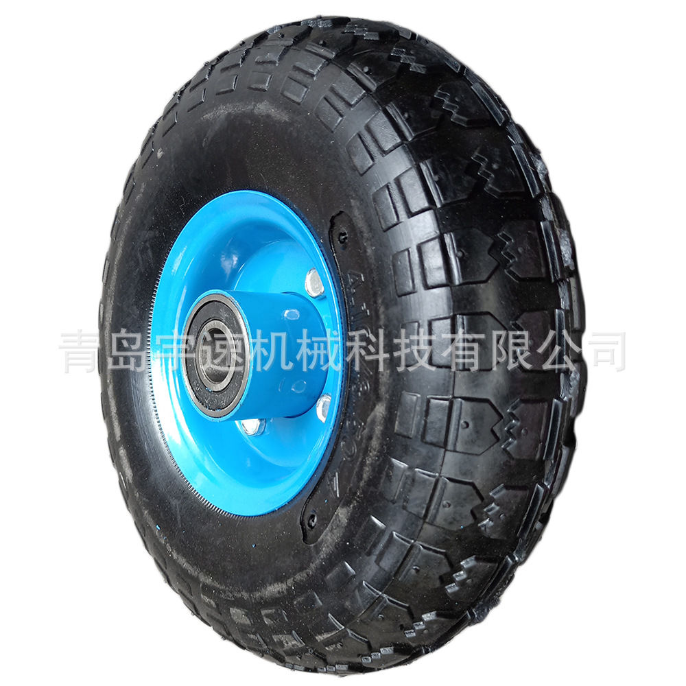 厂家供应4.10/3.50-4 10寸橡胶实心轮胶粉轮  货仓车轮工具车小心