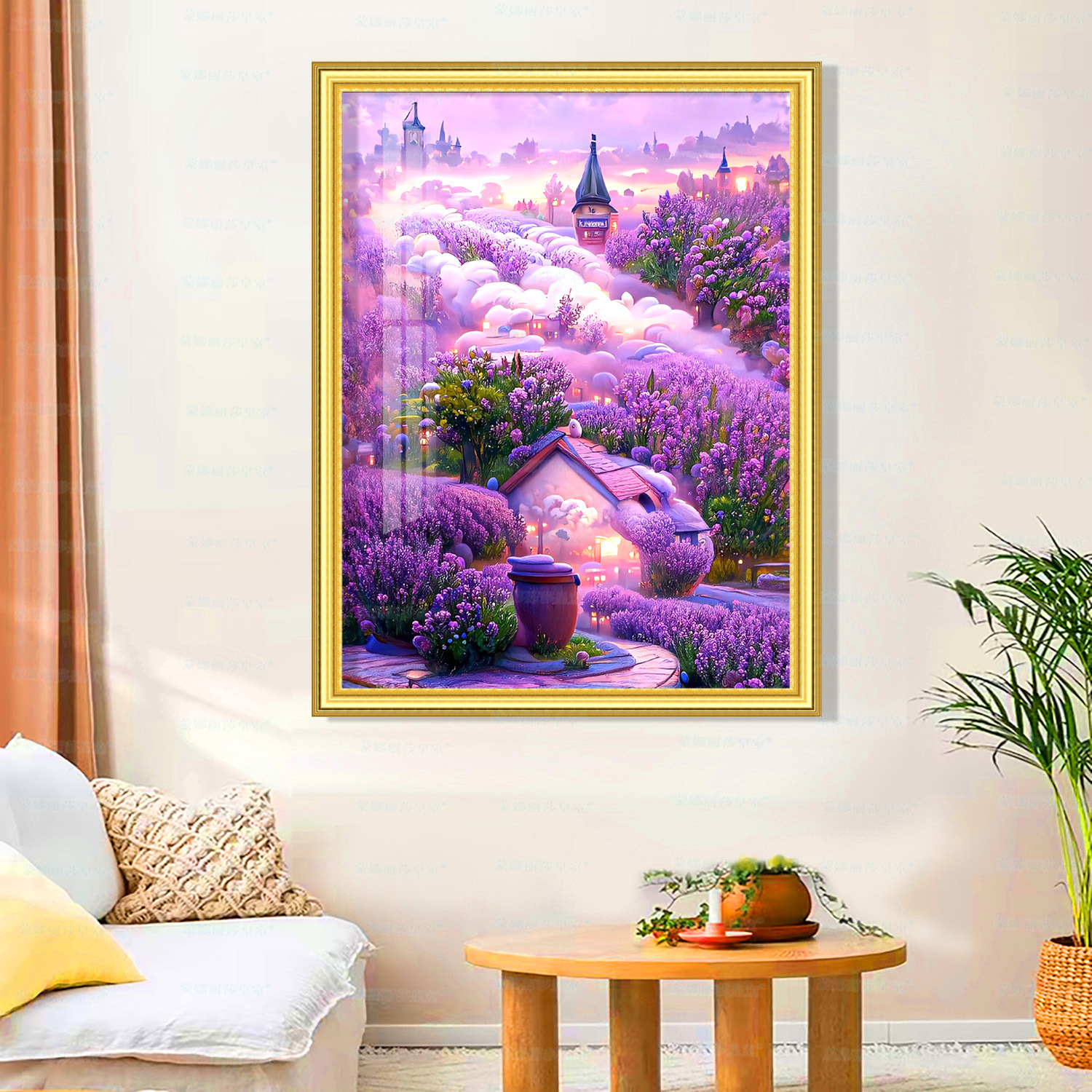 Punto de Cruz Real de la Mona Lisa, Decoración de Lavanda Hermosa de Cinco Estilos Nuevos, Bordado Hecho a Mano con 4 Hilos
