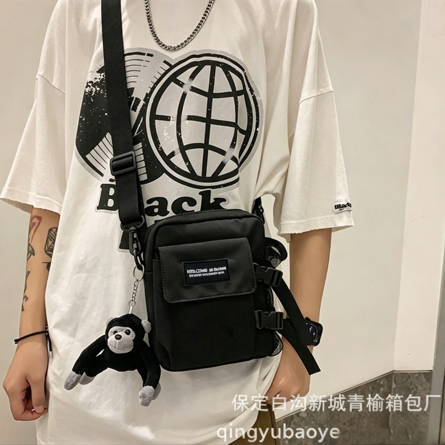 Bolsos cruzados pequeños para hombre y mujer, bolsos modernos estilo ins, nueva versión coreana, bolsos cruzados de hombro informales estilo Harajuku para mujer, moda urbana.
