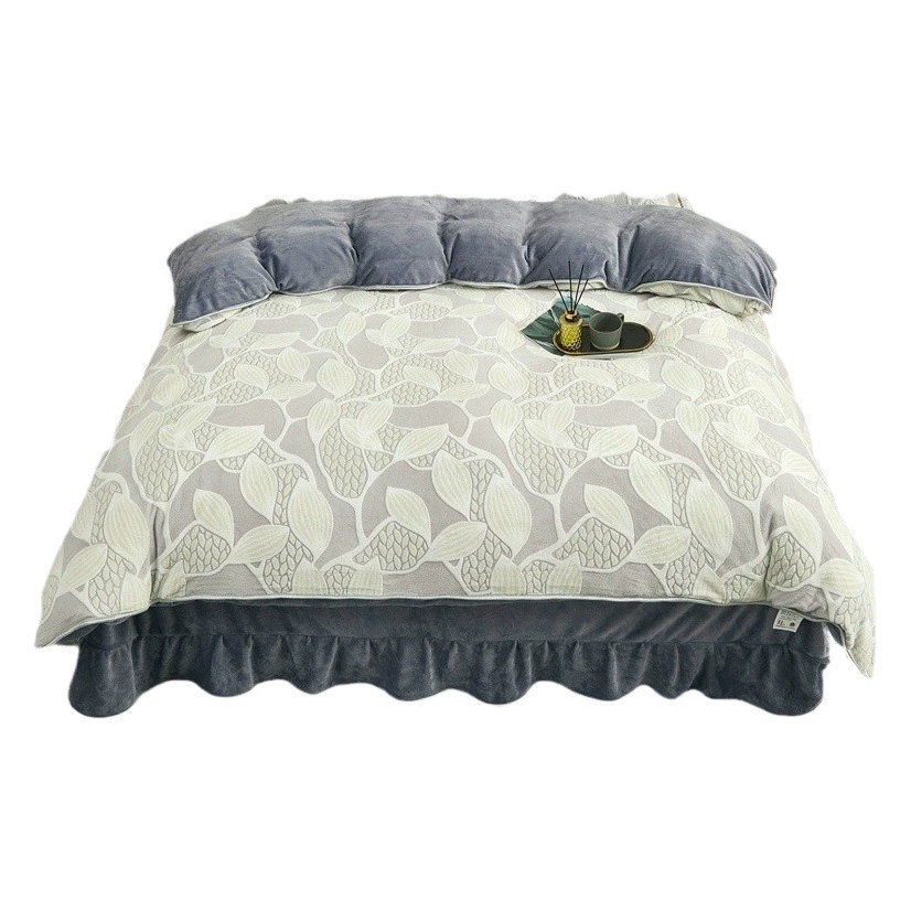 Элитный комплект из четырех предметов из утолщенного молочного вельвета, зимнее теплое покрывало, двусторонний комплект из трех предметов из кораллового вельвета с антистатическим эффектом