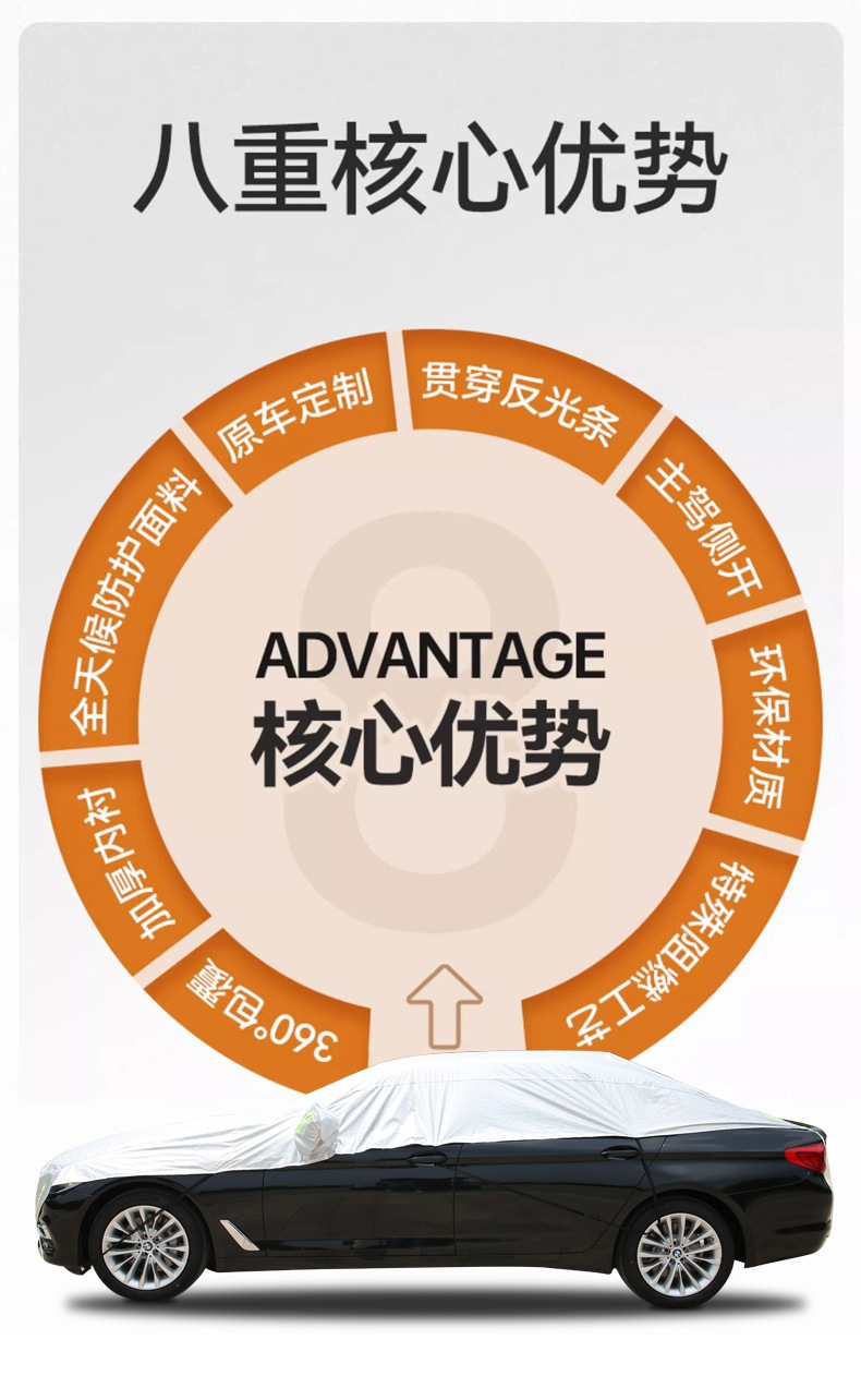 In-Stock Wholesale Car Sun Protection Cover, Half Cover, All-Season Use, Rainproof, Dustproof, Frostproof Front Windshield Sunshade
