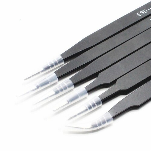 Supply of 6-piece set of tweezers bagged in English cross-border 1.0mm thickness gardening aquarium beauty succulent clips manufacturer sales