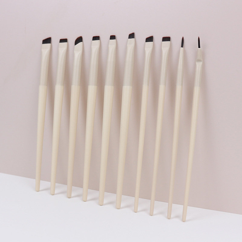 Nube de porcelana serie delineador de ojos traje de cepillo ultrafino cabeza plana oblicua ceja cepillo acostado Ojo de gusano de seda Cepillo facial