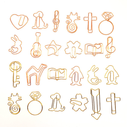 Rose gold paper clip animal paper clip multifunctional paper clip creative paper clip special shaped paper clip wholesale