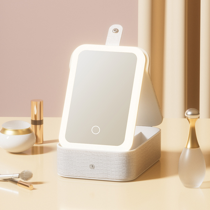 �����Я���ɾ�����LED���⾵����ױ���ɺ�һ�尴�۾���ɫ�ľߺ�