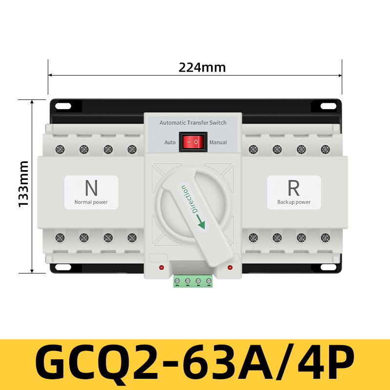 220v interruptor de conversión automática de doble fuente de alimentación 63A100A125A trifásico ATS conmutador de cuatro cables 380v4P image 18
