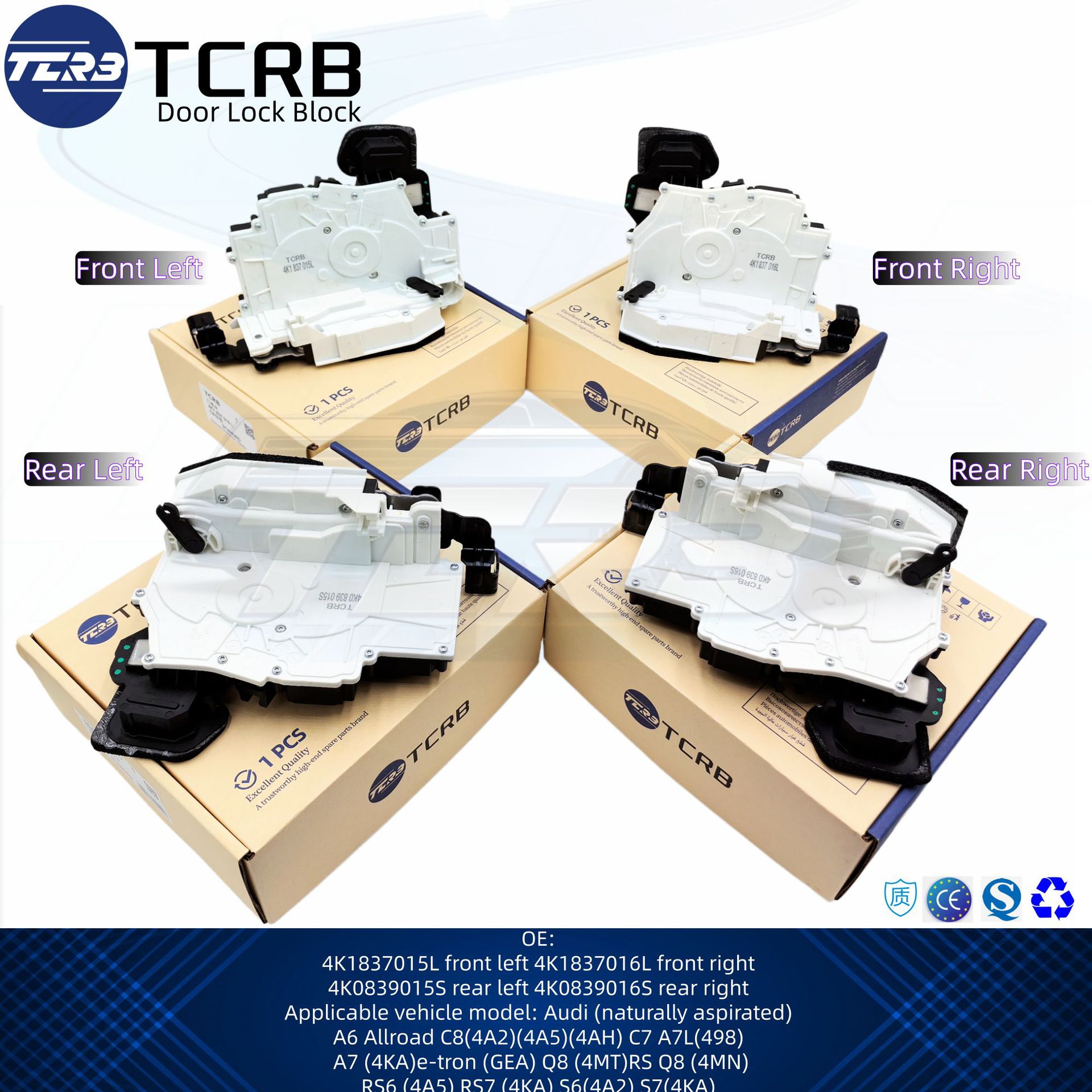 Cross-Border Hot-Selling 4K1837015H Front Left Door Lock Block Suitable for Audi C8 4K0839015S