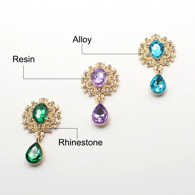 Diamond drop-shaped, accessory, golden accessories, 25×46mm, DIY