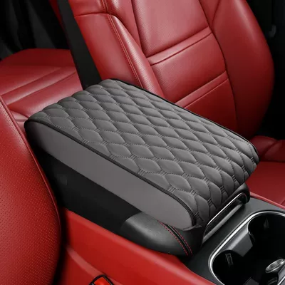 Car Accessories: Car Booster Storage: Armrest box pad - small-ice-bean-gray
