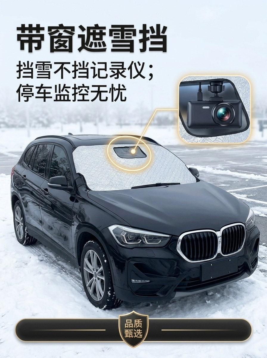 Car snow cover, front windshield anti-freeze cover, windshield anti-frost and anti-snow cover, thickened winter windshield cover, snow shield, sunshade