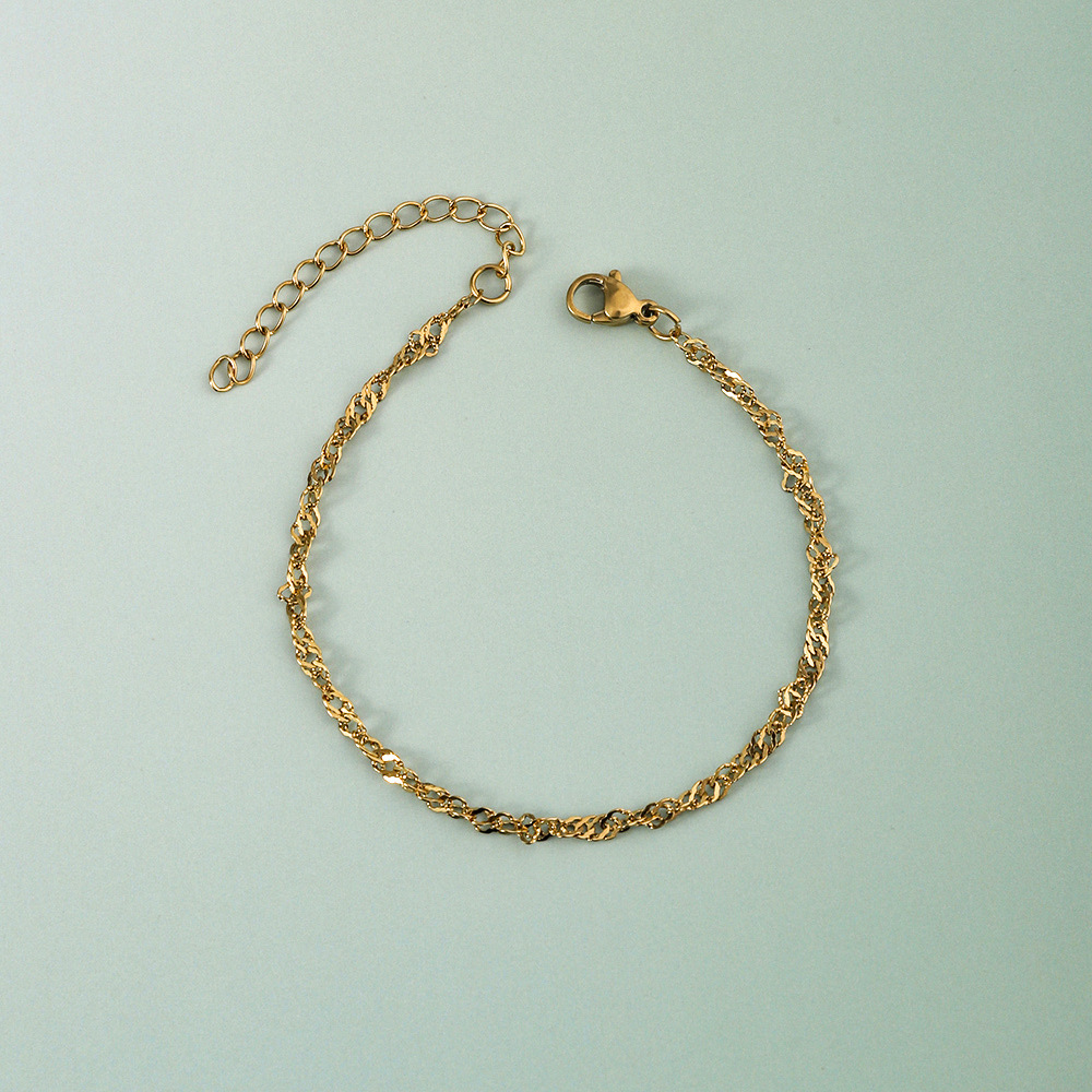20g Weight 18K Gold Plated Plating Material Chain Bracelet Classification 304 Stainless Steel Chain Material cable chain, snake chain Chain Type 1 Piece Quantity Holiday, Daily Occasion 304 Stainless Steel Material Geometric Pattern Women's Gender Simple Style, Classic Style Style Plating Craft 18K Gold Plated Geometric 304 Stainless Steel Simple Style Classic Style Plating 304 Stainless Steel Chain Bracelet 22