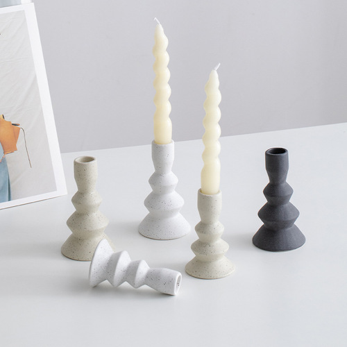 Sichuan Nordic Ceramic Simple Modern Creative Candleholder Decor Home Wedding Desktop Ornament Setting Candlelight Dinner