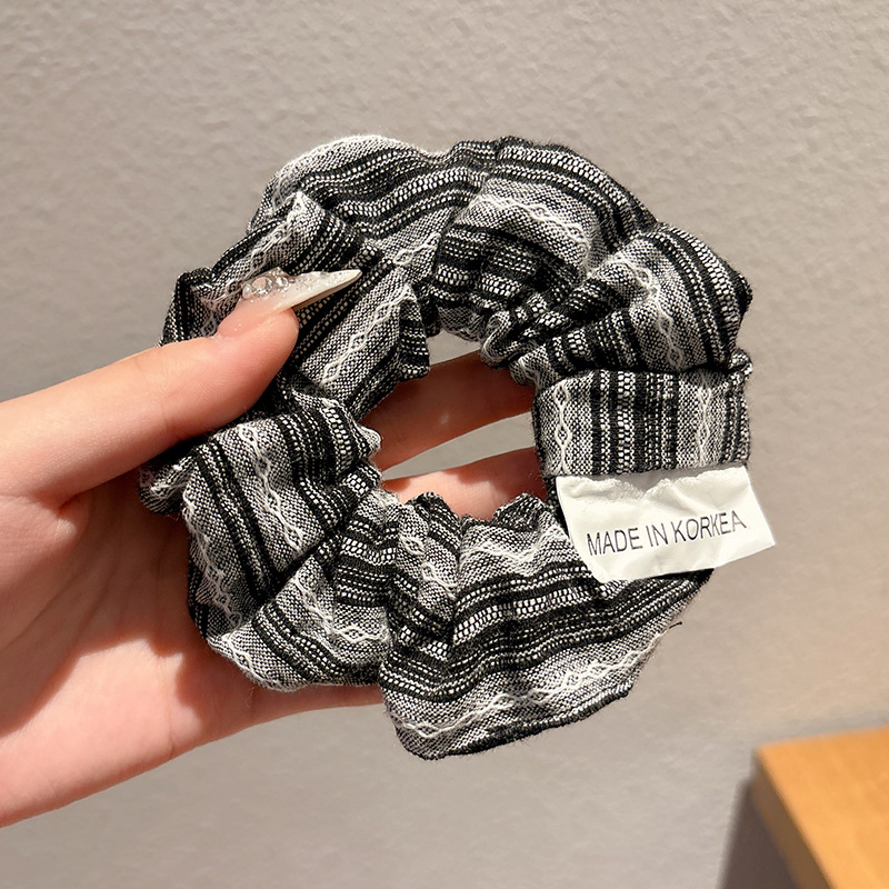 Lazo para el cabello de intestino grueso de encaje de alta calidad de Corea para mujer, banda elástica y duradera, bufanda cuadrada de todo fósforo, cuerda para la cabeza, accesorios para el cabello