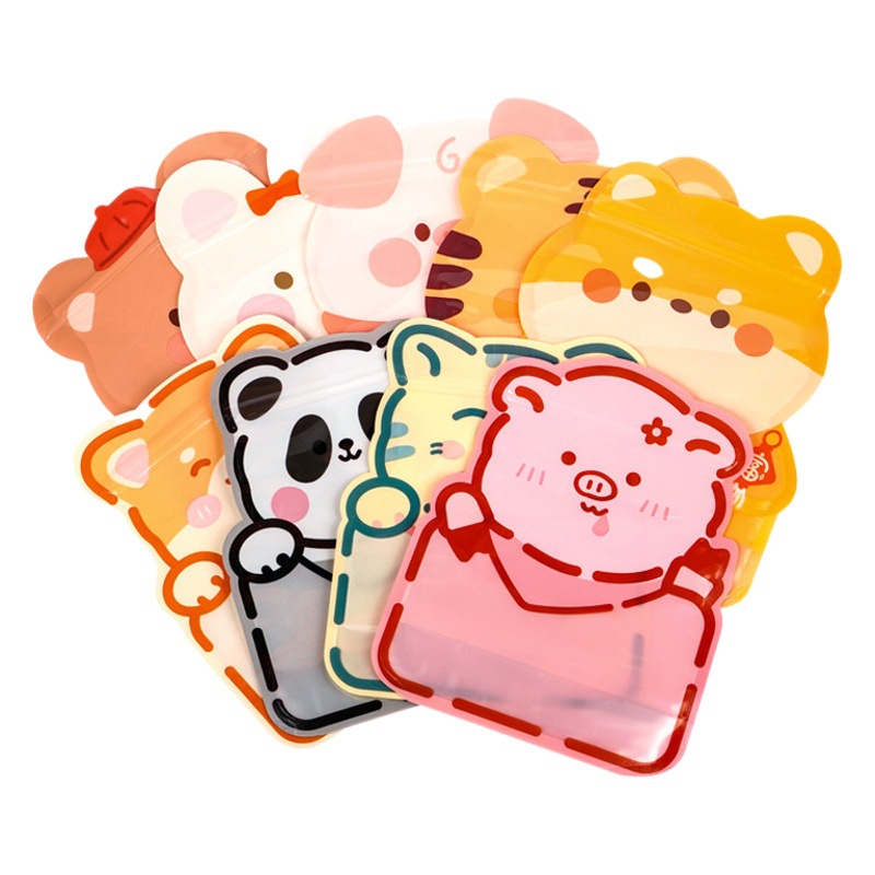 Bocadillos de animales adorables, bolsas autosellables, bolsas para dulces, productos horneados, bolsas de embalaje selladas, regalos para niños, bolsas de regalo