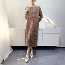 2025春夏气质减龄高级感褶皱连衣裙女菠萝褶手工蝙蝠袖褶衣中长裙