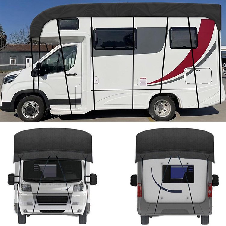 420D Oxford tela RV cubierta de techo impermeable RV ropa de protección solar camping remolque de la mitad de cubierta
