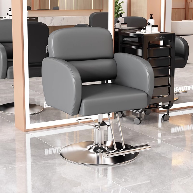Silla de peluquería elevable y giratoria de alta gama silla de peluquería roja salón de peluquería taburete de corte de pelo especial silla de peluquería mayorista