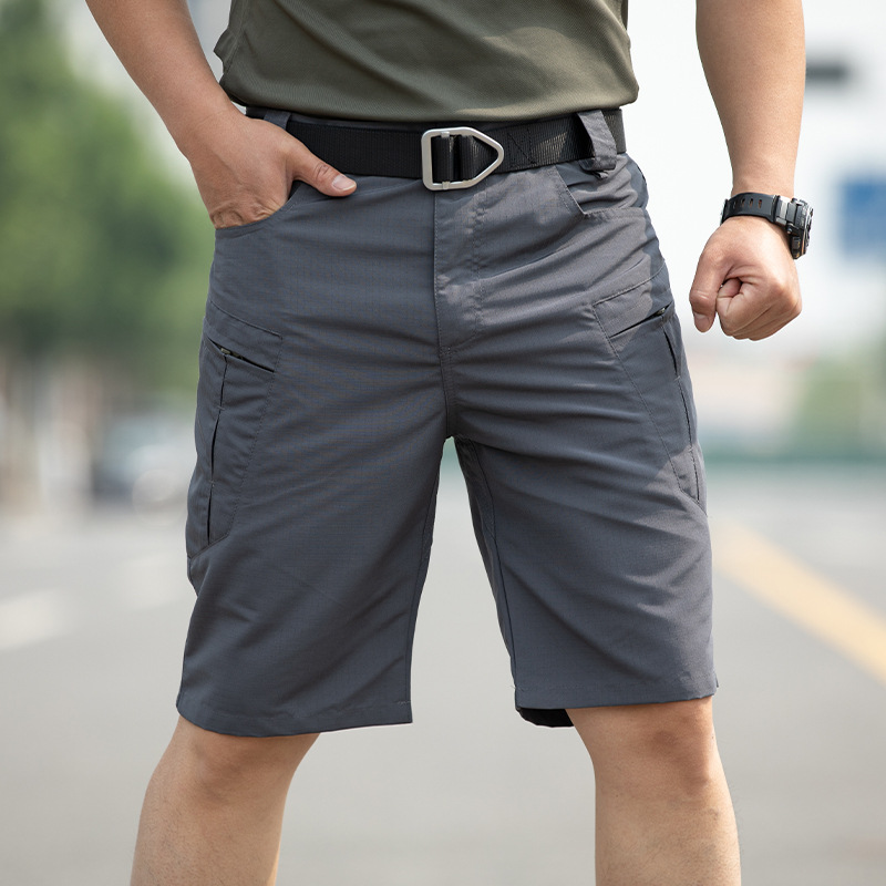 Tácticas transfronterizas Pantalones cortos de camuflaje al aire libre X5 para hombres Pantalones casuales de varios bolsillos Monos sueltos de cinco puntos resistentes al desgaste