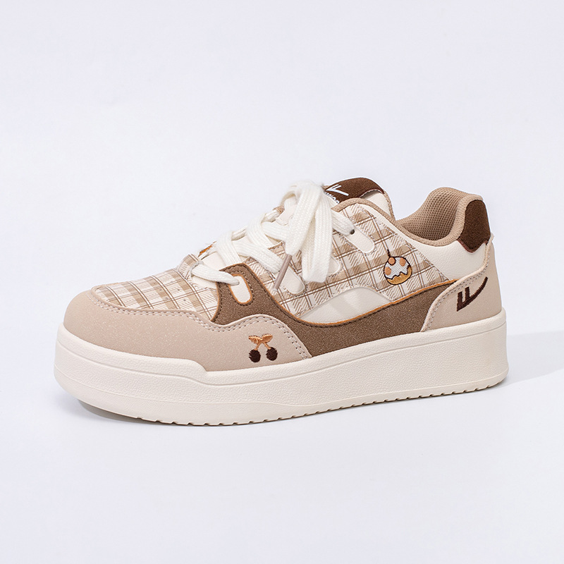 Zapatos casuales de soleas gruesas de otoño de mujeres nuevos pastel de zapatos de estudiantes de color cuadrado zapatos bajos