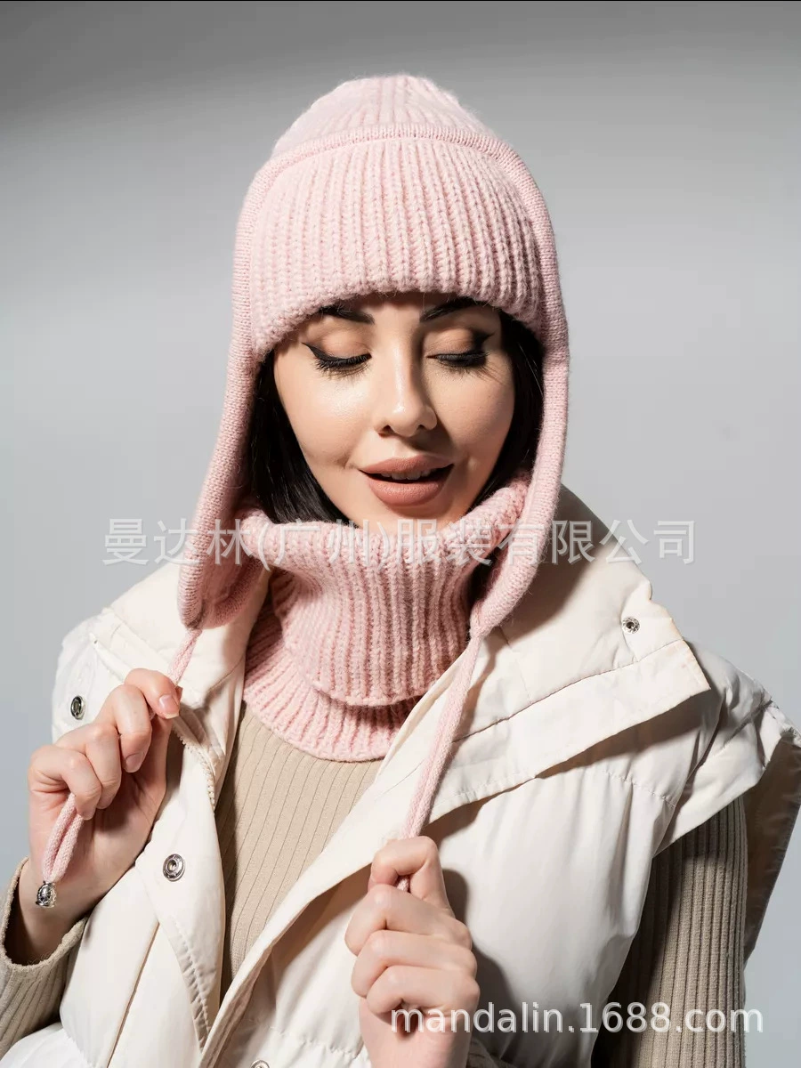 Комплект с флисом теплая knitted шапка со/scarf