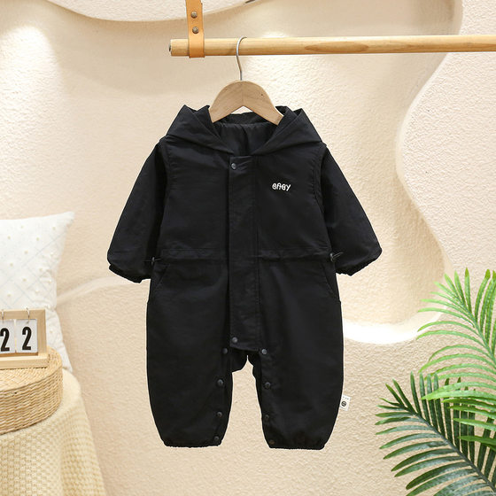 Baby Jumpsuit spring and autumn one-year-old baby boys' jacket fashionable Korean style workwear romper