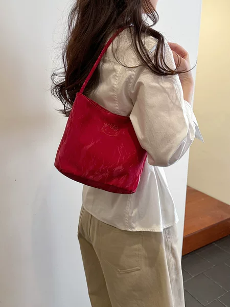 Korean Style Simple Lettered Handbag, Small Bucket Shoulder Bag, Lightweight Commuting Bag, Crossbody Bag, New Style