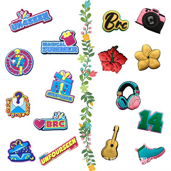 in stock new PVC hole shoes shoes flower shoe buckle cute decorative buckle accessories cartoon shoes wholesale