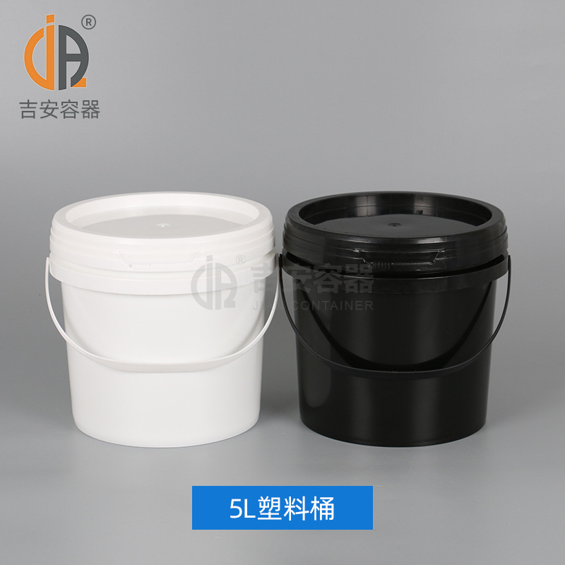 Black and White 5L Plastic Barrel, 4KG Paint Can, Round Barrel, 10L Wet Wipes Barrel, 4L Ink Can, Fertilizer Paste Barrel